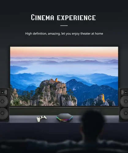 Vista 7 de Caja de TV Android T95Z, 2026 Android 12.0 TV Box con 4 GB de RAM 32 GB ROM Quad-Core Cortex-A53 CPU, 2.4 GHz/5 GHz banda dual WiFi6 6K Ultra HD