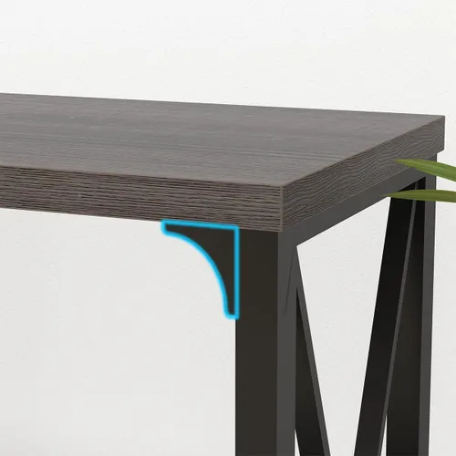 Vista 81 de IBF Mesa de entrada de granja, mesa consola larga rústica detrás del sofá, moderna mesa de sofá de madera de metal con estantes de almacenamiento