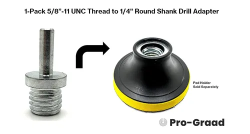 Vista 3 de Adaptador de taladro DA1 de 5/8 a 1/4 pulgadas que convierte placas de soporte de almohadilla pulidora de 2 a 6 pulgadas o broca de núcleo con rosca