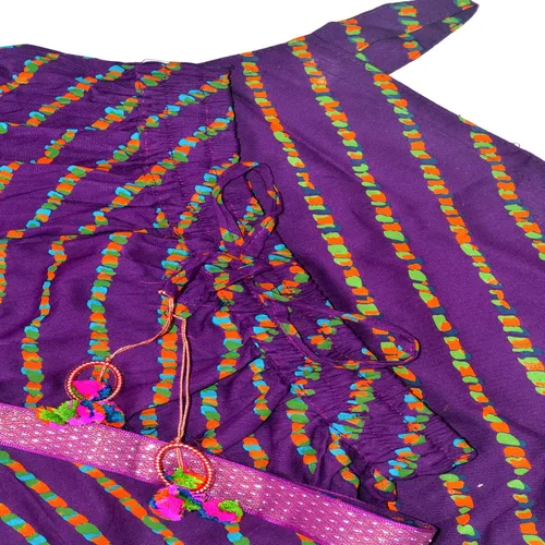 Vista 5 de Chandrakala Lehenga - Conjunto de choli para niñas, ropa étnica tradicional india lista para usar, Pattu Pavadai (KL104)