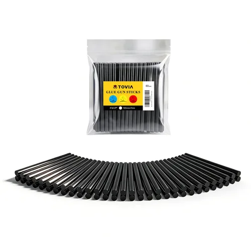 Vista 2 de Barras de pegamento caliente negras de 4 pulgadas de largo y 0.27 pulgadas de diámetro, barras de pegamento de tamaño mini para pistola