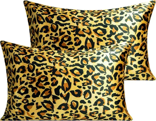 Vista 76 de NTBAY Paquete de 2 fundas de almohada estándar de satén para cabello y piel, lujosas y sedosas fundas de almohada con cierre de sobre, 20 x 26