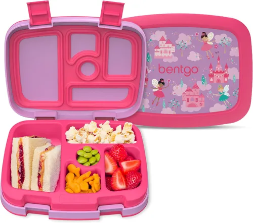 Vista 39 de Bentgo Kids Prints - Lonchera para niños, a prueba de derrames, con 5 compartimentos, estilo bento, tamaño de porciones ideales para edades de 3 a 7