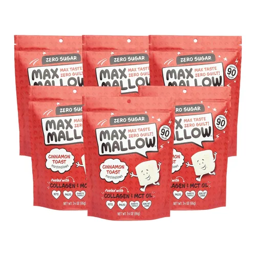Vista 5 de Malvaviscos Sin Azúcar Max Mallow - Aptos para Keto, Perfectos para S'mores, Chocolate Caliente y Repostería con Snacks Sin Azúcar, S'mores Aceite