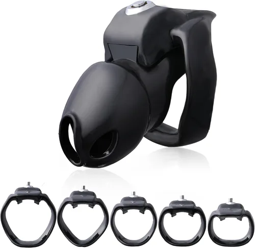 HT-V5 Jaula de Castidad Masculina - Jaula de Castidad Masculina de Resina Ligera con Llave Click&Lock | Diseño Ergonómico | Equipo de Bondage y