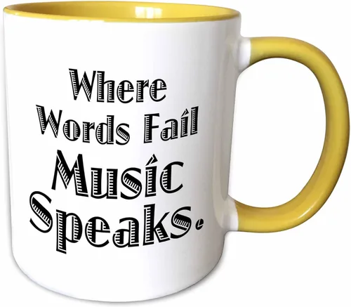Vista 12 de 3D Rose Where Words Fail Music Speaks - Taza de cerámica de dos tonos, 11 onzas, color negro