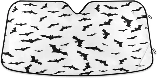 Vista 21 de Parasol plegable para parabrisas de automóvil, con estampado de leopardo negro, animal africano, protección contra rayos UV, parasol para mantener