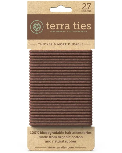 Vista 8 de BIODEGRADABLE - Lazos elásticos para el cabello para mujeres y hombres, orgánicos, sin arrugas, ligas negras para cola de caballo y coletas