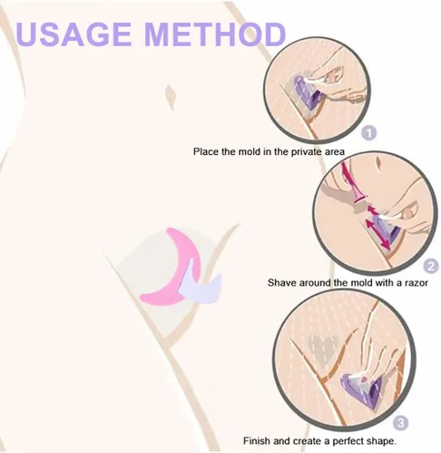 Vista 5 de Bikini Privados Plantilla de Afeitado Pubic Hair Trimmer Stencil Bikini Razor Trimmer Área Privada Estilo Forma Herramienta Bikini Trimmer Afeitadora