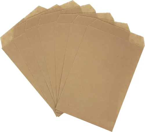 Vista 7 de Quotidian Mini bolsas de papel kraft planas marrones de 2 3/4 pulgadas x 4 1/2 pulgadas (2.8 x 4.5 in) paquete de 100 notas pequeñas para confeti