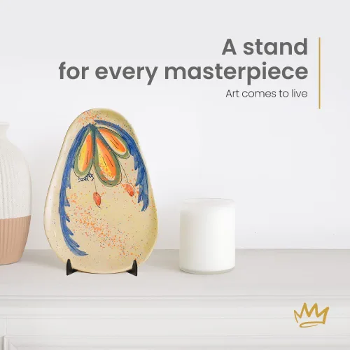 Vista 4 de KINGDOM SOLUTIONS Made in USA - Paquete de 2 caballetes acrílicos ajustables – Soporte para platos – Soporte resistente para libros de arte