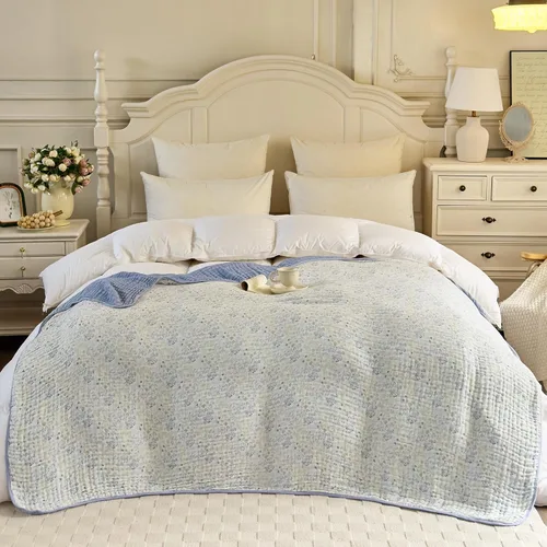 Vista 10 de SANACYNA Manta de muselina 100% algodón de 6 capas de gasa, ligera, suave y transpirable, para sofá y cama, ambos lados