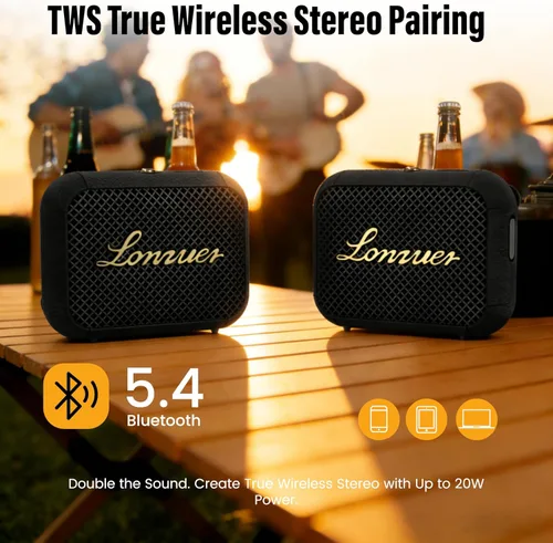 Vista 8 de IP67 - Altavoz Bluetooth impermeable de 3.3 ft de profundidad, altavoz de ducha inalámbrico portátil de 10 W con asa, graves de sonido claro, 8