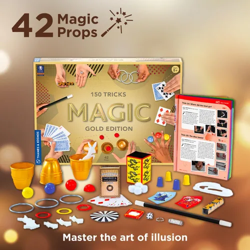Vista 4 de Thames & Kosmos Magic: Gold Edition Juego con 150 trucos Manual de instrucciones a todo color de 96 páginas 42 accesorios Tutoriales