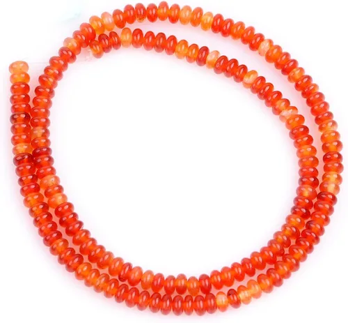 GEM-Inside - Cuentas de ábaco de ágata roja natural de 0.079 x 0.157 in, cuentas sueltas hechas a mano para hacer joyas, suministros de cuentas para