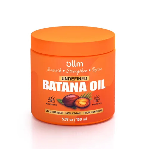 OLLM Aceite de batana crudo para el crecimiento del cabello, fórmula orgánica de reparación de cabello dañado de 5 onzas de Honduras para mujeres
