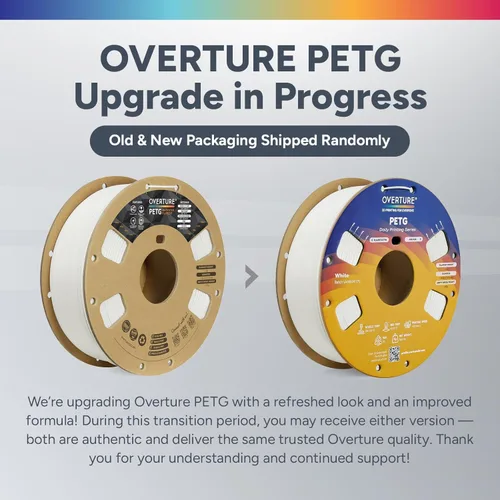 Vista 141 de Overture Petg - Filamento de 0.07 pulgadas con superficie de construcción 3D 7.87 x 7.87 pulgadas, consumibles para impresora 3D, carrete de 2.2