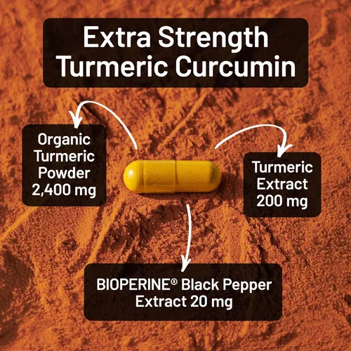 Vista 3 de NatureWise Curcumina de cúrcuma con pimienta negra de 2600 mg – Suplemento de curcumina de cúrcuma de ultra absorción + BioPerine – de origen