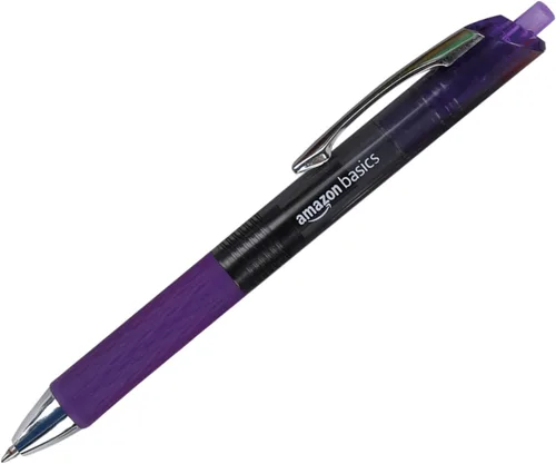 Vista 2 de Bolígrafos de gel Amazon Basics de punta fina con escritura suave, retráctiles, surtidos, 0.07 cm, paquete de 12