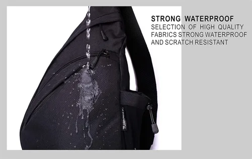 Vista 6 de TurnWay - Bolsa bandolera impermeable, bolsa cruzada, bolsa al hombro, con puerto de carga USB para viajes, senderismo, ciclismo, campamento