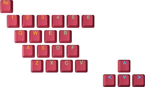 Vista 16 de Conjunto de teclas de goma Ranked Doble disparo translúcido Perfil OEM para teclado mecánico de juegos (Café Cuarzo, 23 teclas)