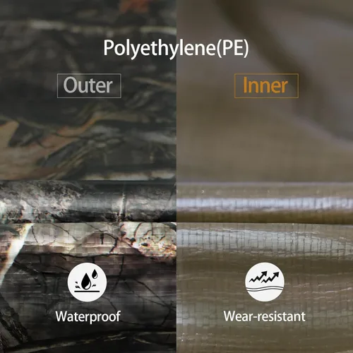 Vista 2 de Lona Resistente de Servicio Pesado de 11 Mil, Cubierta de Lona Impermeable Resistente a los Rayos UV Utilizada para Exteriores, Caza, Camping