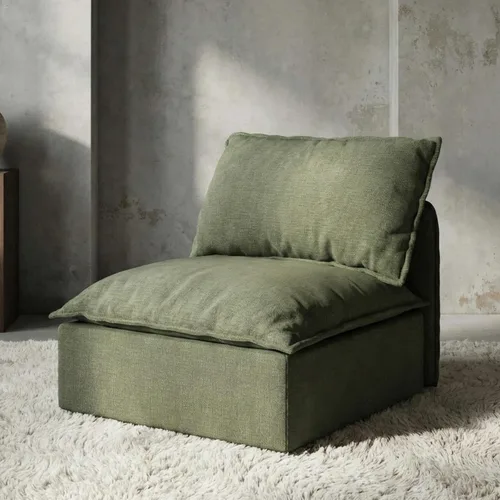 Vista 9 de Acanva Sofá modular modular para sala de estar, cómodo sofá convertible en nube, sofá de gran tamaño con otomana y fundas de felpilla lavables