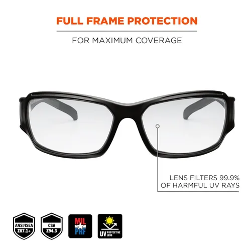 Vista 2 de Ergodyne Skullerz THOR - Gafas de seguridad antiarañazos, antivaho y ANSI z87.1