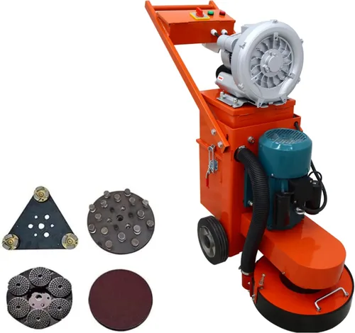 INTBUYING Amoladora de piso de hormigón con vacío Máquina pulidora de tierra epoxi resistente a mano Máquina de pulir concreto de terrazo de empuje