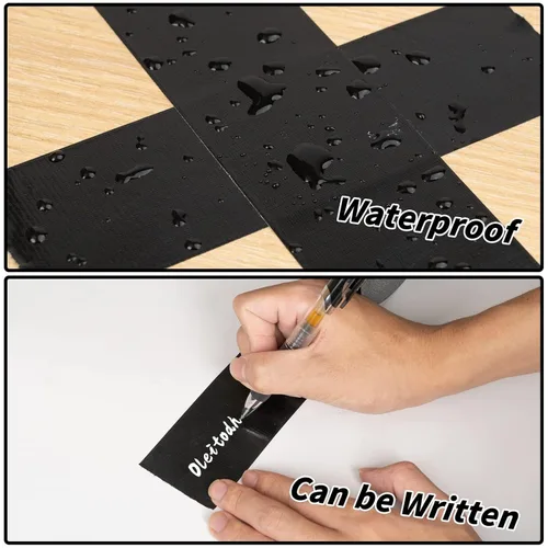 Vista 5 de Paquete de 16 cintas adhesivas negras resistentes a granel, 2 pulgadas x 30 yardas, cinta adhesiva fuerte sin residuos para todo tipo de clima