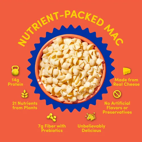 Vista 3 de Goodles Shella Good Pasta de Conchas y Queso Cheddar Blanco Envejecido – Repleta de Nutrientes con Queso Real, Fibra, Proteína, Prebióticos, Plantas