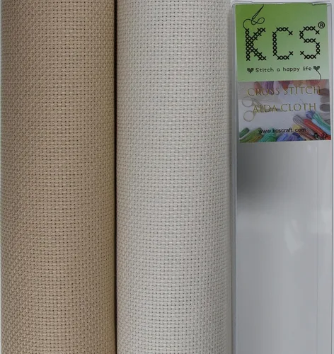 Vista 18 de KCS 2 cajas de tela de costura de algodón para punto de cruz de 15 x 18 pulgadas (blanco antiguo, 11 unidades)