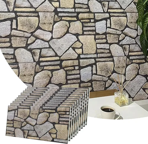 Vista 17 de Dundee Deco Paneles de Pared 3D - Revestimiento Aspecto de Piedra Gris Azulado Blanco Paneles de Pared, Revestimiento de Espuma de Poliestireno