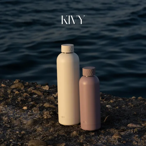 Vista 2 de KIVY Botella de agua aislada de acero inoxidable de 32 onzas [a prueba de fugas] - Botella de agua aislada de acero inoxidable - Botella térmica