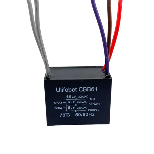 Vista 2 de Nuevo condensador de ventilador de techo CBB61 4.5uf + 6uf + 5uf 5 cables 250V