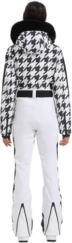 Vista 56 de GSOU SNOW Traje de esquí para mujer, traje de nieve de una pieza, para snowboard, delgado, aislante, impermeable, resistente al viento