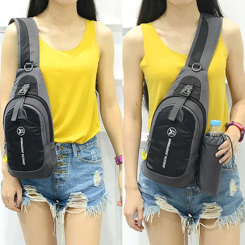 Vista 9 de Peicees - Mochila tipo bandolera para viaje, bicicleta o gimnasio para hombre o mujer