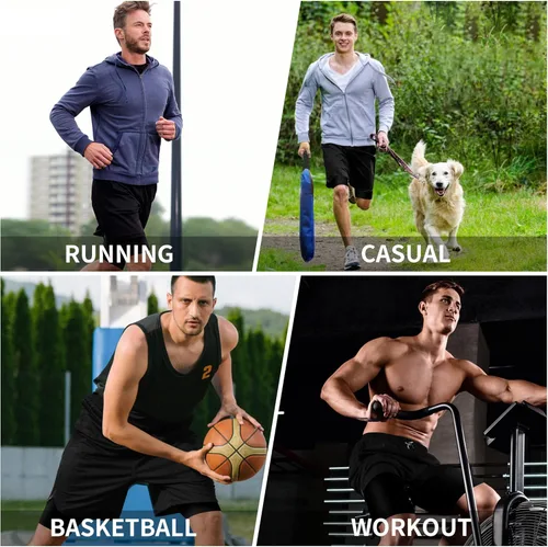 Vista 6 de FIONECA 2 in 1 Mens Shorts Casual 2 Pack, Running Gym Shorts for Men 7 Inch, Workout Shorts Men with Pockets &Towel Loop