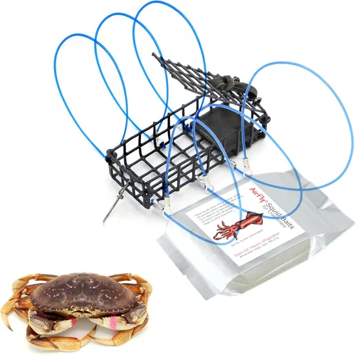 AirFly Heavy Surf 6-Loop Crab Trap for Fishing Poles – Lead-Free, USA-Made, Premium Durable Loops – Ideal for Dungeness, Blue, Rock Crabs – Includes