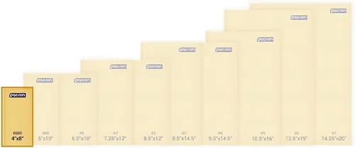 Vista 3 de Paquete de 500 sobres acolchados de papel kraft con burbujas de 4 x 8 pulgadas, sobres de envío acolchados amarillos a granel para enviar documentos