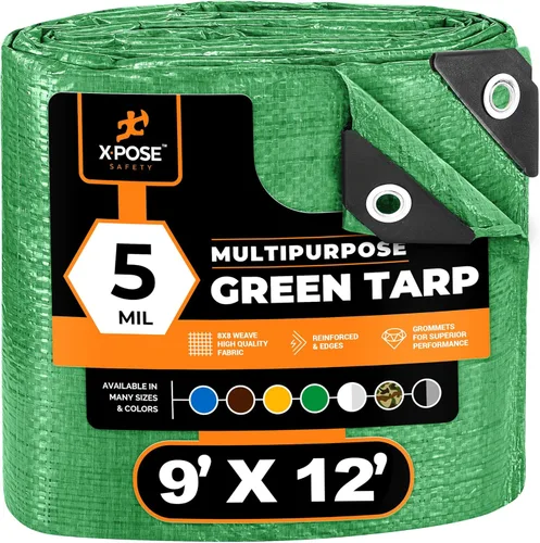 Vista 87 de Xpose Safety - Lona de polietileno ligera azul – Funda protectora multiusos, paño de goteo – duradero, impermeable, resistente a la intemperie