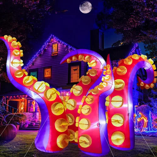 Vista 16 de Max Fun 7FT Halloween Inflatables Pumpkin Decorations with LED Build-in Halloween Yard Decoration Blow Up Inflatables for Outdoor Indoor Garden Lawn