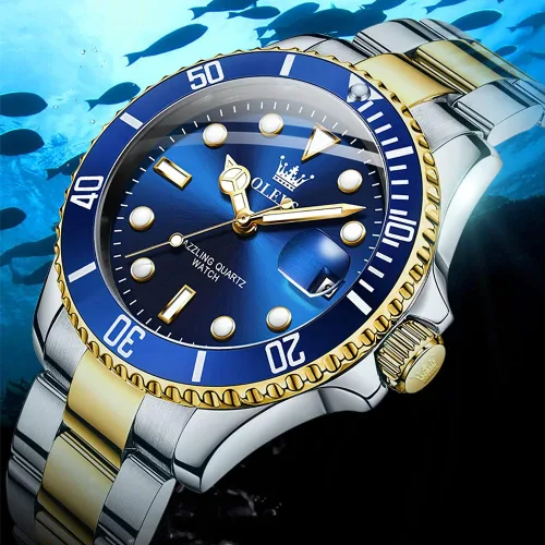 Vista 7 de OLEVS Reloj para hombre, esfera grande, reloj de acero inoxidable con reloj de cuarzo analógico impermeable para hombre, reloj de pulsera clásico