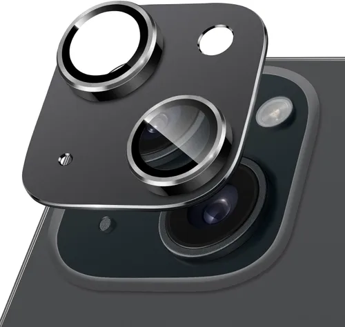 Vista 32 de Protector de Lente de Cámara para iPhone 14 / iPhone 14 Plus Película de Cubierta de Cámara de Metal, Vidrio Templado 9H, Antiarañazos, Compatible