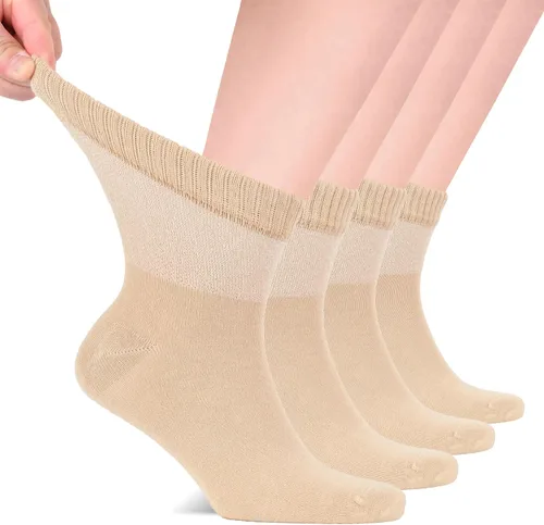 Vista 23 de Hugh Ugoli - Calcetines diabéticos para hombres, calcetines sueltos de tobillo, rayón derivado del bambú, extra anchos, delgados, punta sin