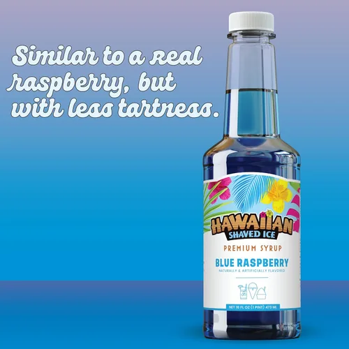 Vista 4 de Hawaiian Shaved Ice Jarabe de cereza, uva, frambuesa azul con 3 pintas ácidas