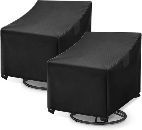Vista 8 de WLEAFJ Fundas impermeables para sillas Adirondack de exterior, color negro, fundas para muebles de césped y patio, fundas resistentes para asientos