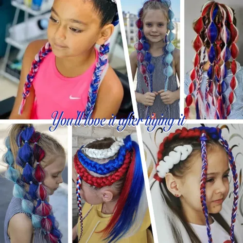 Vista 6 de Paquete de 2 extensiones de cola de caballo trenzada con lazo elástico, lacio, elegante envolvente, extensiones de cola de caballo de 26 pulgadas