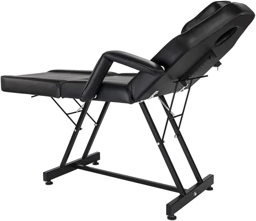 Vista 8 de Silla de tatuaje con taburete Message Bed Spa Salon Mesa Silla facial para cliente Esteticista Capacidad máxima de peso 330 libras Negro