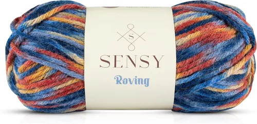 Vista 16 de Sensy Roving - Ovillo de lana multicolor, 3.5 onzas, 132 yardas, calibre 5, voluminoso (otoño)